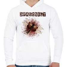 PRINTFASHION dragonfly1 - Férfi kapucnis pulóver - Fehér férfi pulóver, kardigán