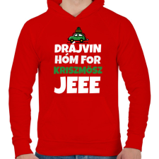PRINTFASHION DRÁJVIN HÓM 3 - Férfi kapucnis pulóver - Piros férfi pulóver, kardigán