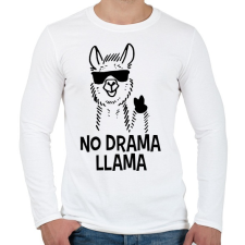 PRINTFASHION Dráma Láma - Férfi hosszú ujjú póló - Fehér férfi póló