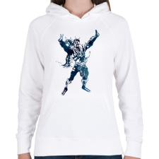 PRINTFASHION Draven - Női kapucnis pulóver - Fehér női pulóver, kardigán