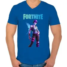 PRINTFASHION Dream Fortnite - Férfi V-nyakú póló - Királykék férfi póló