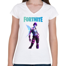 PRINTFASHION Dream Fortnite - Női V-nyakú póló - Fehér női póló