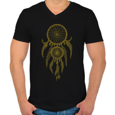 PRINTFASHION dreamcatcher - Férfi V-nyakú póló - Fekete férfi póló