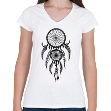 PRINTFASHION dreamcatcher - Női V-nyakú póló - Fehér női póló