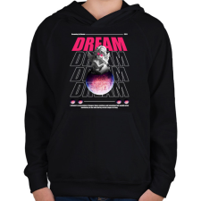 PRINTFASHION Dreaming angel - Gyerek kapucnis pulóver - Fekete gyerek pulóver, kardigán