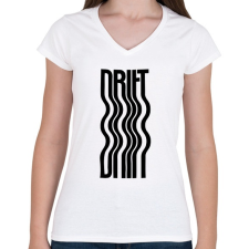 PRINTFASHION Drift - Női V-nyakú póló - Fehér női póló
