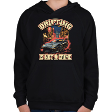 PRINTFASHION Driftelés nem kriminális - Gyerek kapucnis pulóver - Fekete gyerek pulóver, kardigán