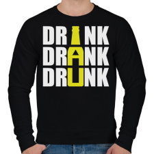 PRINTFASHION Drink Drank Drunk - Férfi pulóver - Fekete férfi pulóver, kardigán