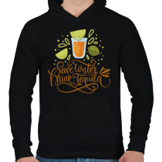 PRINTFASHION Drink Tequila - Férfi kapucnis pulóver - Fekete