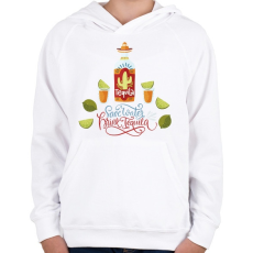 PRINTFASHION Drink Tequila  - Gyerek kapucnis pulóver - Fehér