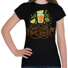 PRINTFASHION Drink Tequila - Női póló - Fekete női póló
