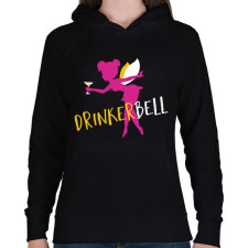 PRINTFASHION Drinkerbell - Női kapucnis pulóver - Fekete női pulóver, kardigán