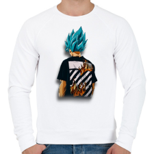 PRINTFASHION Drip Goku minta (Dragon Ball) - Férfi pulóver - Fehér férfi pulóver, kardigán