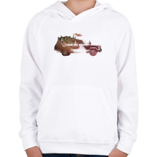 PRINTFASHION Drive back home - Gyerek kapucnis pulóver - Fehér gyerek pulóver, kardigán