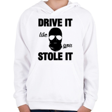 PRINTFASHION Drive it, like you stole it! - Gyerek kapucnis pulóver - Fehér gyerek pulóver, kardigán