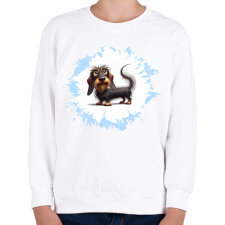 PRINTFASHION Drótszőrű tacskó - Gyerek pulóver - Fehér gyerek pulóver, kardigán