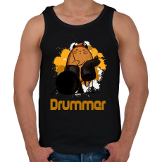 PRINTFASHION drummer - Férfi atléta - Fekete