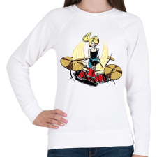 PRINTFASHION Drummer - Női pulóver - Fehér női pulóver, kardigán