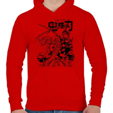 PRINTFASHION DS Anime - Férfi kapucnis pulóver - Piros