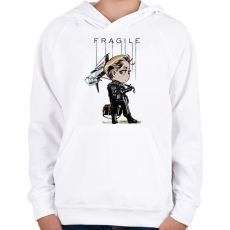 PRINTFASHION DS Fragile - Gyerek kapucnis pulóver - Fehér