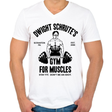 PRINTFASHION DS Hit the gym - Férfi V-nyakú póló - Fehér