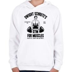 PRINTFASHION DS Hit the gym - Gyerek kapucnis pulóver - Fehér