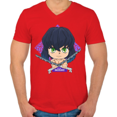 PRINTFASHION DS Inosuke - Férfi V-nyakú póló - Piros