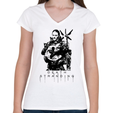 PRINTFASHION DS Porter - Női V-nyakú póló - Fehér női póló