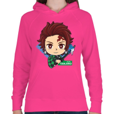 PRINTFASHION DS Tanjiro - Női kapucnis pulóver - Fukszia női pulóver, kardigán
