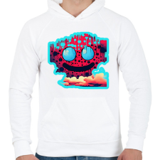 PRINTFASHION DSL Cloud Smiley #1 - Férfi kapucnis pulóver - Fehér férfi pulóver, kardigán