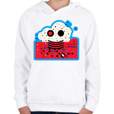 PRINTFASHION DSL Cloud Smiley #2 - Gyerek kapucnis pulóver - Fehér