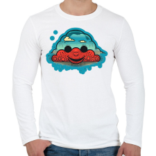 PRINTFASHION DSL Cloud Smiley #3 - Férfi hosszú ujjú póló - Fehér férfi póló