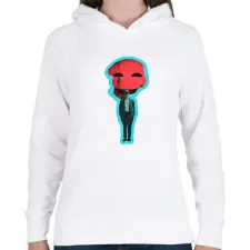 PRINTFASHION DSL Cloud Smiley #5 - Női kapucnis pulóver - Fehér női pulóver, kardigán