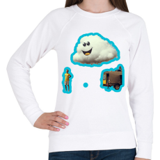 PRINTFASHION DSL Cloud Smiley #6 - Női pulóver - Fehér