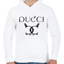 PRINTFASHION ducci.b - Férfi kapucnis pulóver - Fehér férfi pulóver, kardigán