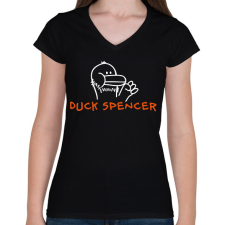 PRINTFASHION Duck (Bud) Spencer - Női V-nyakú póló - Fekete női póló