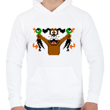 PRINTFASHION Duck hunt - Férfi kapucnis pulóver - Fehér férfi pulóver, kardigán