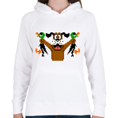 PRINTFASHION Duck hunt - Női kapucnis pulóver - Fehér