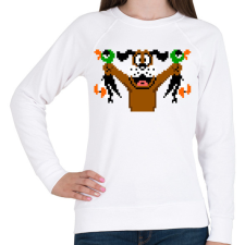 PRINTFASHION Duck hunt - Női pulóver - Fehér női pulóver, kardigán