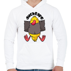 PRINTFASHION Ducktape - Férfi kapucnis pulóver - Fehér