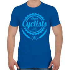 PRINTFASHION Dühös biciklis - Férfi póló - Királykék férfi póló