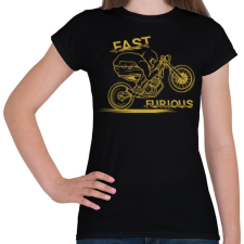 PRINTFASHION Dühös motoros - Női póló - Fekete női póló