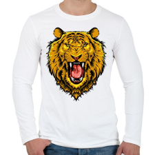 PRINTFASHION Dühös oroszlán - Férfi hosszú ujjú póló - Fehér férfi póló