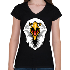 PRINTFASHION Dühös Sas - Női V-nyakú póló - Fekete női póló