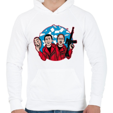 PRINTFASHION Dunder Mifflin - Férfi kapucnis pulóver - Fehér