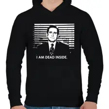PRINTFASHION Dunder Mifflin Paper Company - Férfi kapucnis pulóver - Fekete férfi pulóver, kardigán