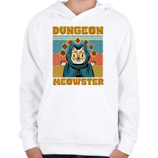 PRINTFASHION Dungeon meowster - Gyerek kapucnis pulóver - Fehér gyerek pulóver, kardigán
