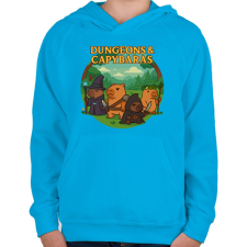 PRINTFASHION Dungeons & Capybaras - Gyerek kapucnis pulóver - Azúrkék gyerek pulóver, kardigán