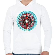 PRINTFASHION duo mandala - Férfi kapucnis pulóver - Fehér