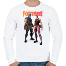 PRINTFASHION Duo Páros Fortnite - Férfi pulóver - Fehér